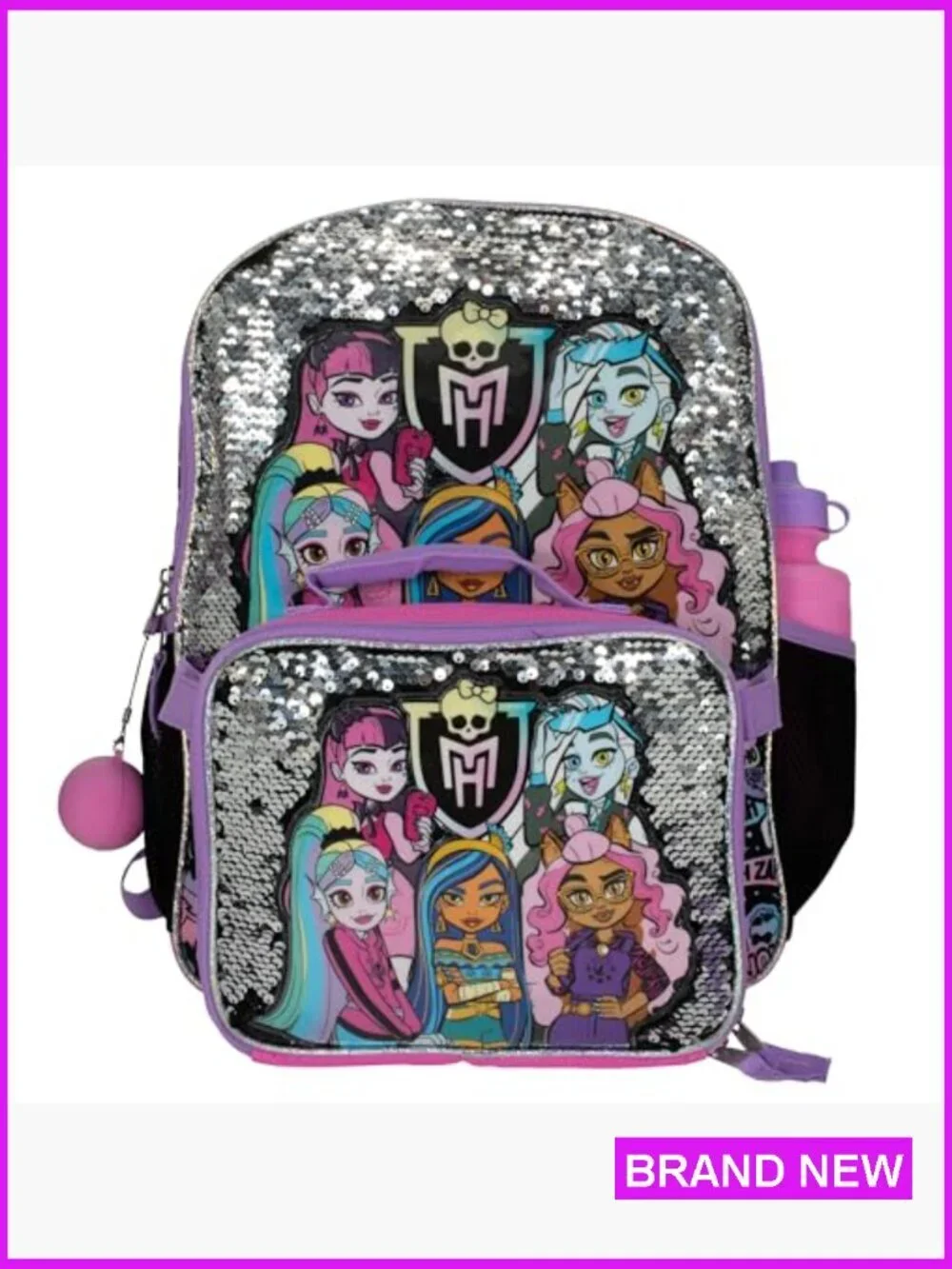 Monster High Backpack Set Flip Sequins School Bag 16 Inch Trendy Girls